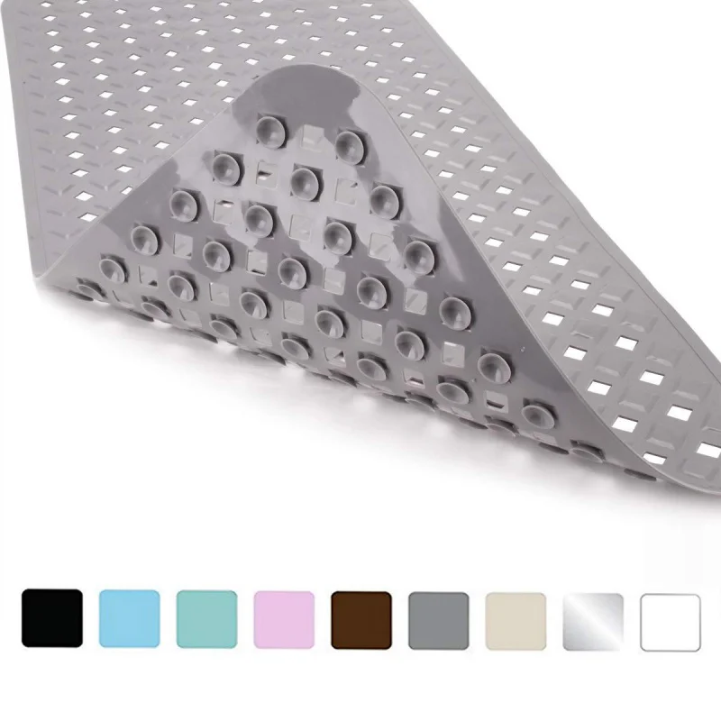 88*40 shower mat for shower stall floors bathtub mat non slip firm grip bathroom mat with strong suction cups drainage holes