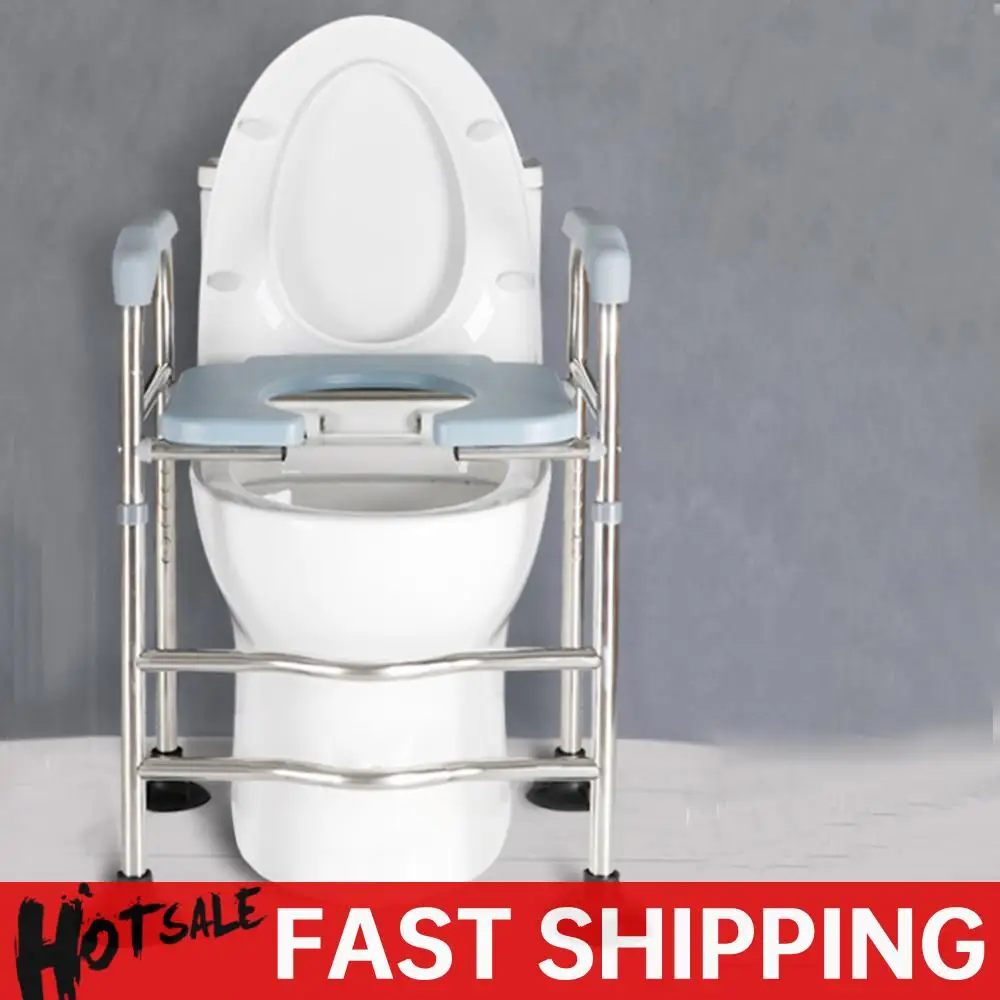 ที่นั่งสุขภัณฑ์แบบยกสูงพร้อมที่วางแขน โครงที่นั่งสุขภัณฑ์สแตนเลส ที่ยกสุขภัณฑ์สำหรับผู้พิการ