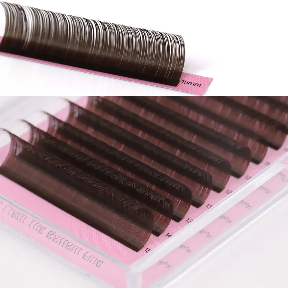Lashprofessor L M Curl Braun Einzelne Wimpernverlängerungen J C CC D DD Kaschmir-Wimpern Hell/Mittel/Braun/Dunkelbraun Kollektion – Detail 12