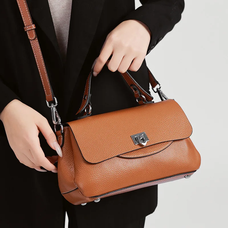 

Women's Genuine Leather Handbag Ladies Casual Crossbody Small Soft Cow Leather Versatile Shoulder Messenger High Quality ST004