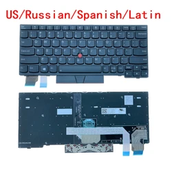 US rosyjski hiszpański Latin podświetlana klawiatura dla Lenovo Thinkpad X280 A285 X395 X390 /L13 gen 1 L13 joga gen 1/X13 Gen 1/L13 gen 2