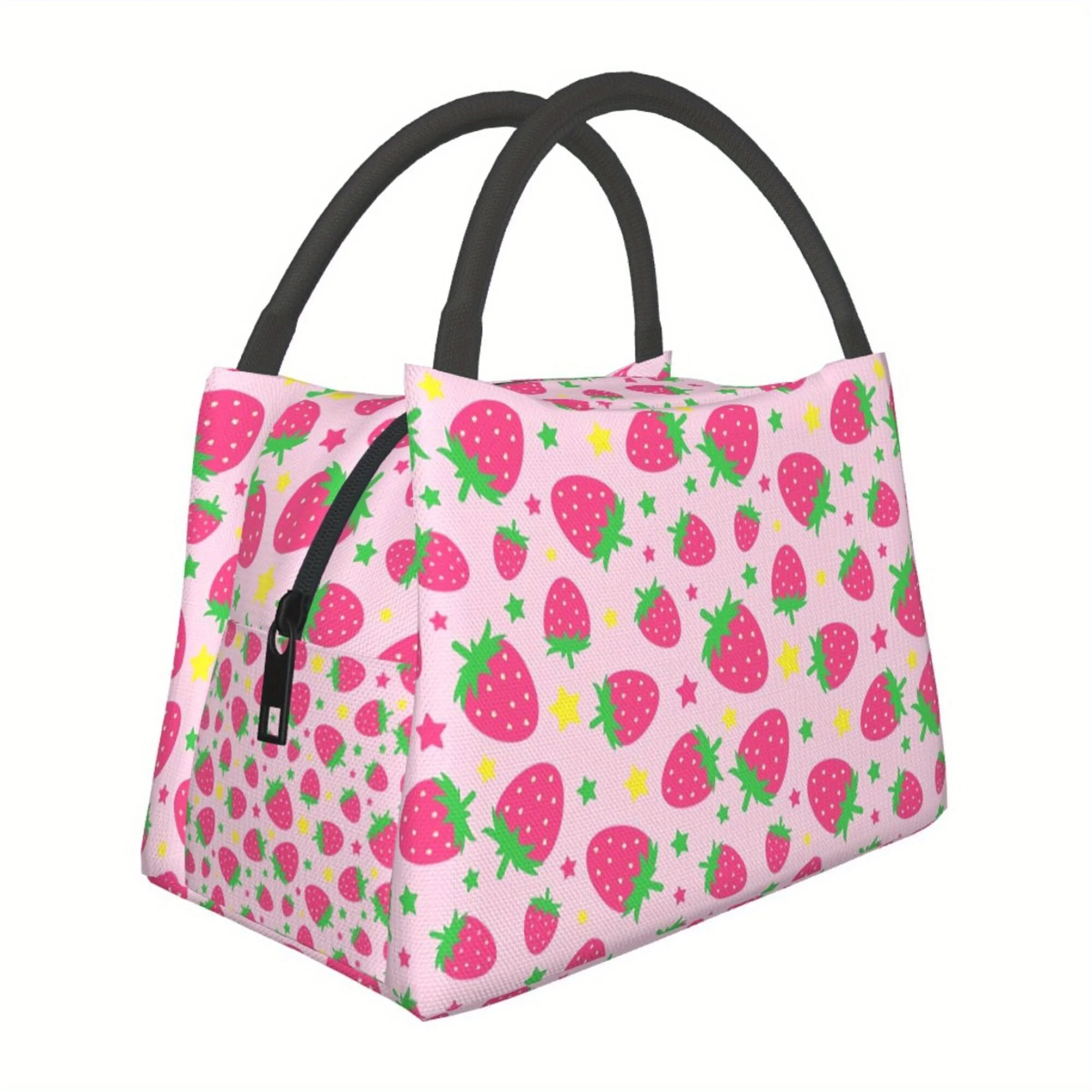 

1pc Strawberry, Star Pattern, Portable And Reusable Refrigerated Bag, Insulated Lunch Bag, A Must-have for Camping Beaches