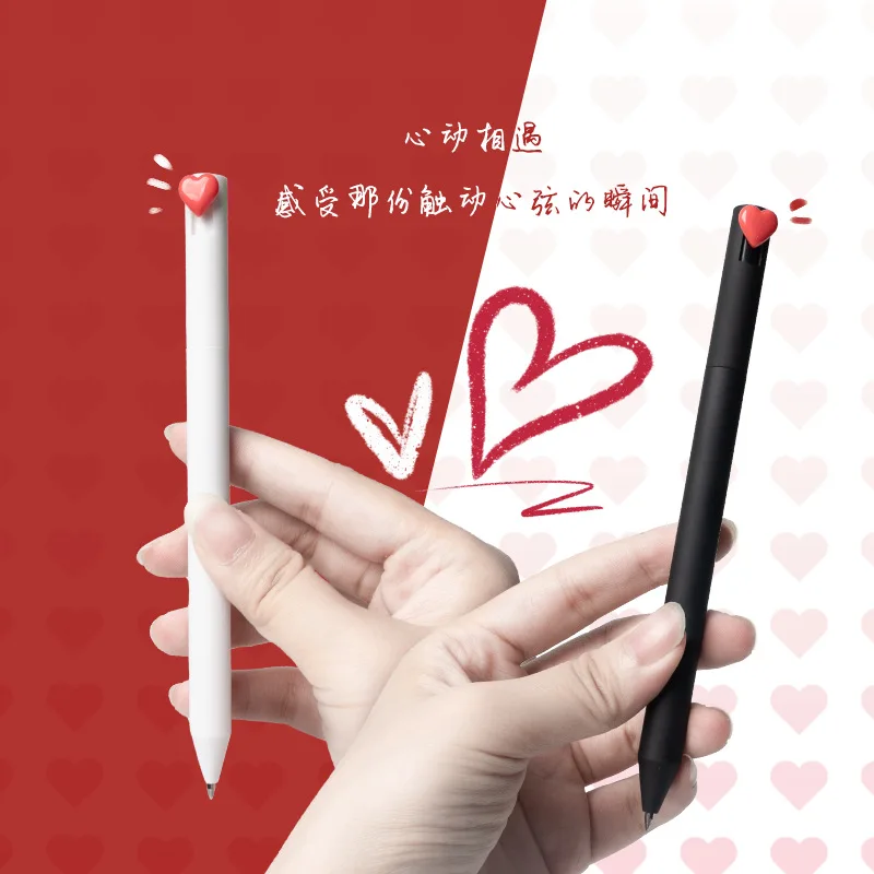 

50pcs Creative Heart Gel Pens for Writing Students Gifts Korean Stationery School Supplies Wholesale School Stuffs for Girls