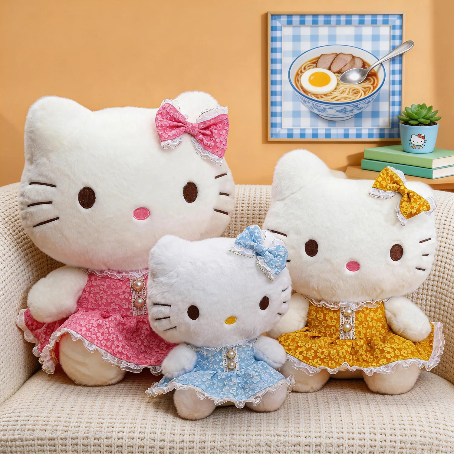 

Новая плюшевая игрушка Sanrio Hello Kitty 30/55 см, мягкая кукла для детей и взрослых, подарок на день рождения, милая подушка-обнимашка, мультяшная кукла