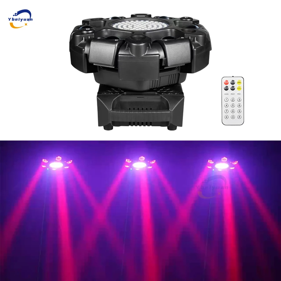 New 6-Head Moving Head Dye Strobe Effect Light DMX512 Remote Control Suitable For Disco DJ KTV Christmas Bar Party Stage Light