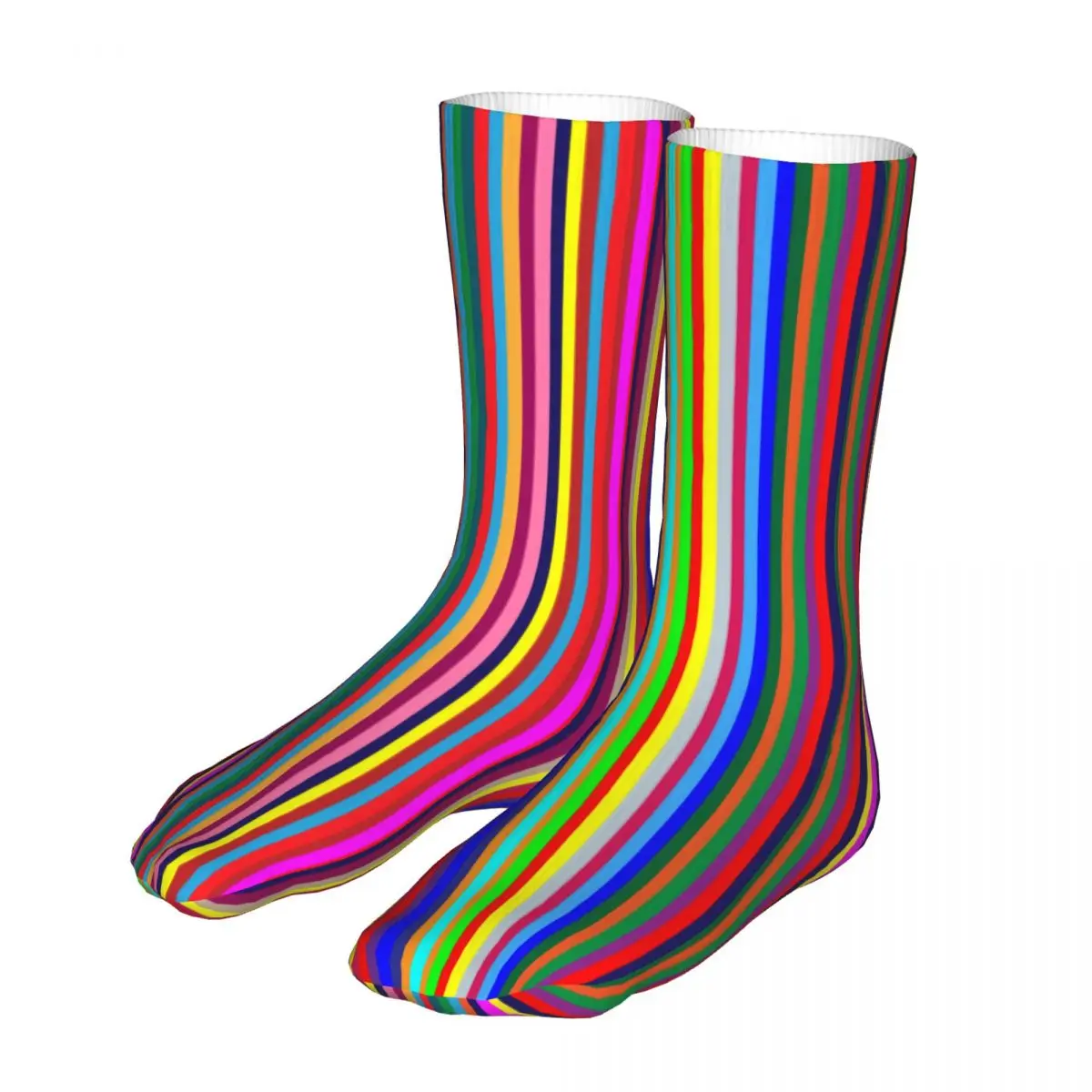 

New Socks Men's Women's Harajuku Stripes Multi Bright Colors Pattern Socks Colorful Graphic Socks Spring Summer Autumn Winter