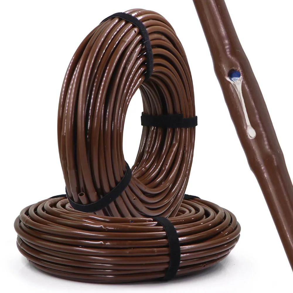 

Капельница для полива из коричневого полиэтиленового шланга 1/4" (4/6 мм) для сада, теплиц, газонов, сельскохозяйственного орошения, расстояние между капельницами 25 см