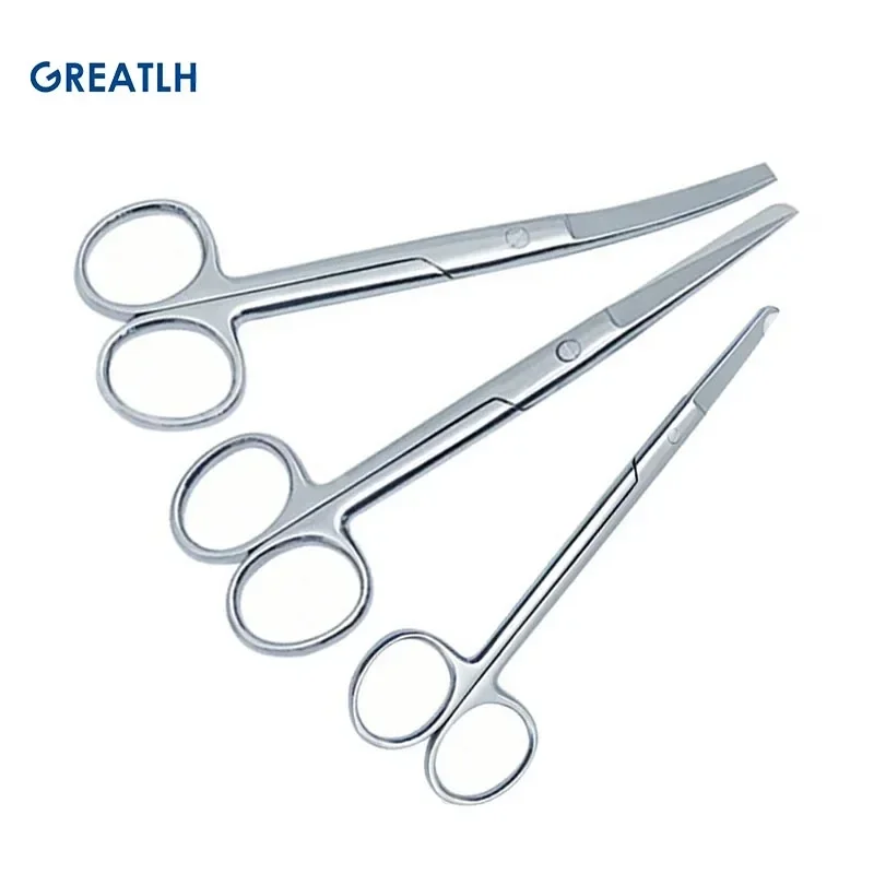 Remove Suture Scissors Stainless Steel Medical Scissors Trim Crescent Notch Scissors Straight Curved 14cm/18cm