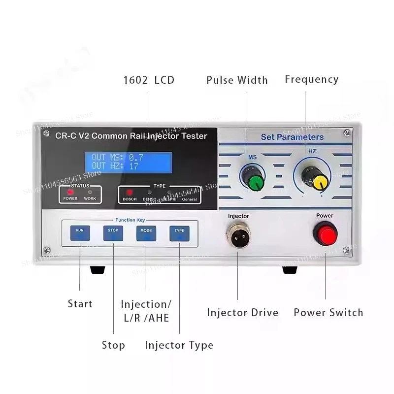 User-Friendly Diesel CR-C V2 Tester, Electromagnetic Drive Common Rail Injector Diagnostic Tool