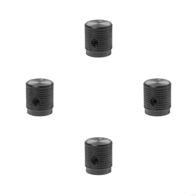 6 mm schwarze Silbermetallsteuerung Rotationsknöpfe für Knurled Well Potentiometer 14 x 16 mm Silbertonknopf Kxre