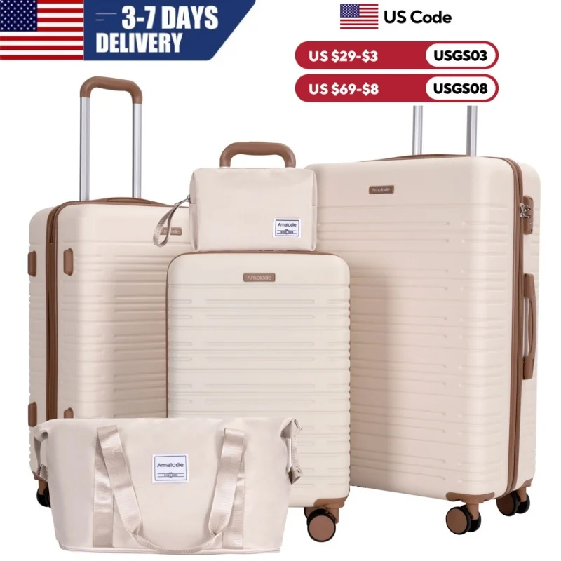 Luggage Sets 3-Piece Suitcases with Double Spinner Wheel,Suitcase Set ABS Hard Case Luggage with TSA Lock