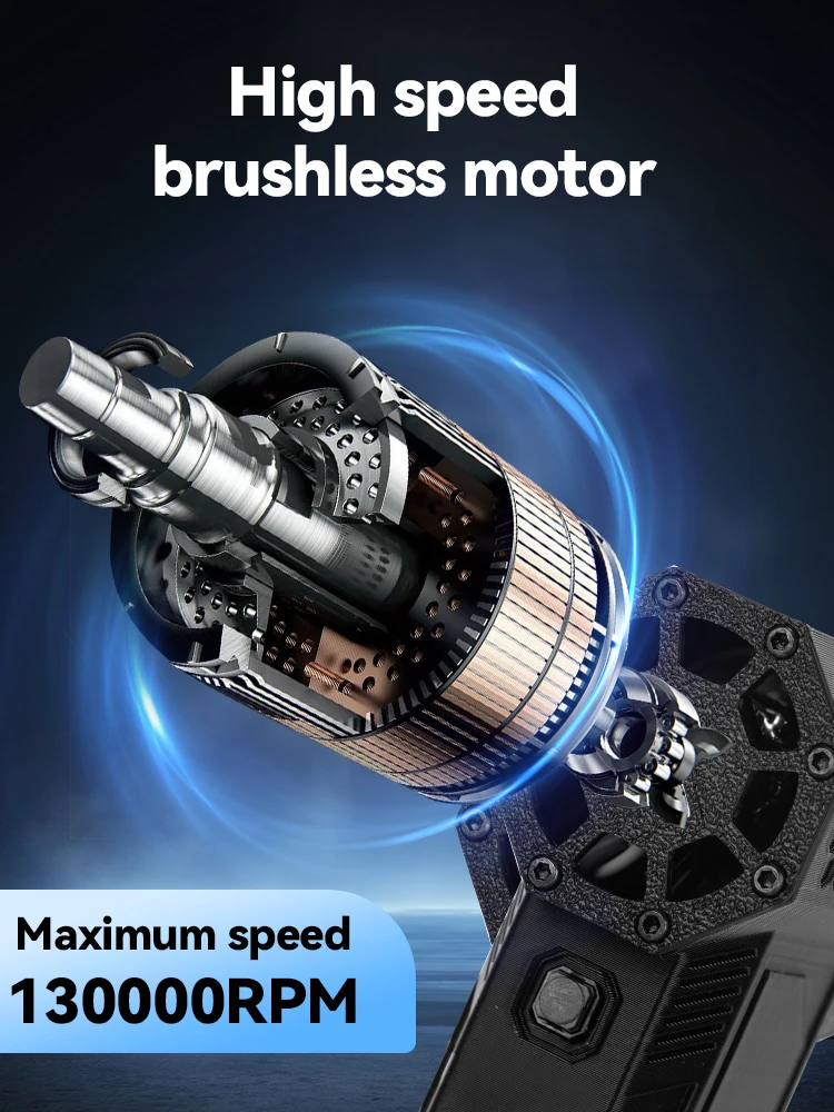 Imagem -04 - Mini Turbo Ventilador Violento Ventilador Poderoso Duto de Alta Velocidade Motor sem Escova Turbo Violento Alto Desempenho 130.000 Rpm 45m