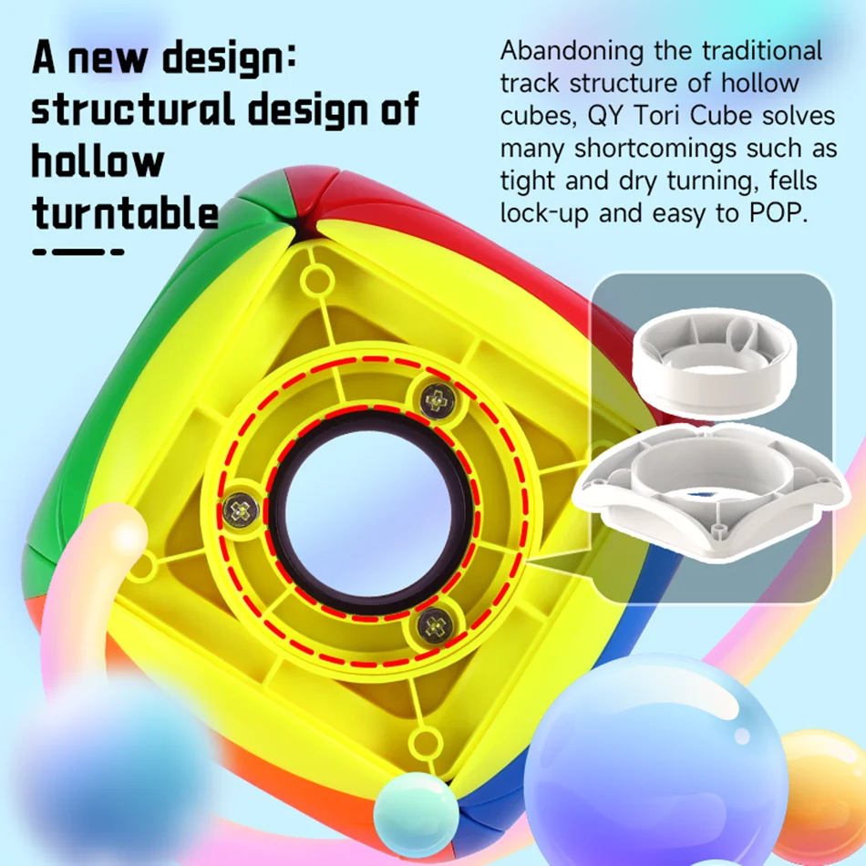 ألعاب ألغاز مكعب Qiyi Tori للأطفال ، هدية احترافية مجوفة للأطفال ، 3x3