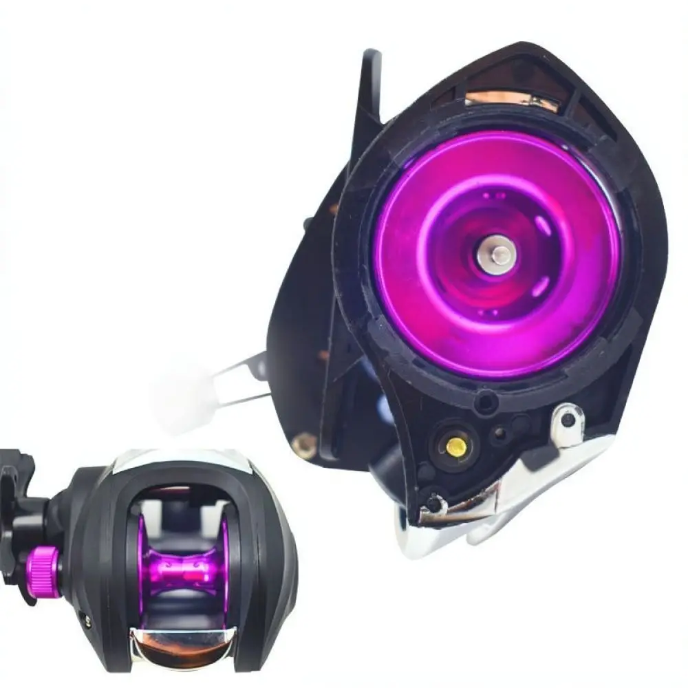 Baitcasting Fishing Reel Matte Black Purple Metal Deep Spool Smooth Casting Tackle For Freshwater Saltwater Long Distance