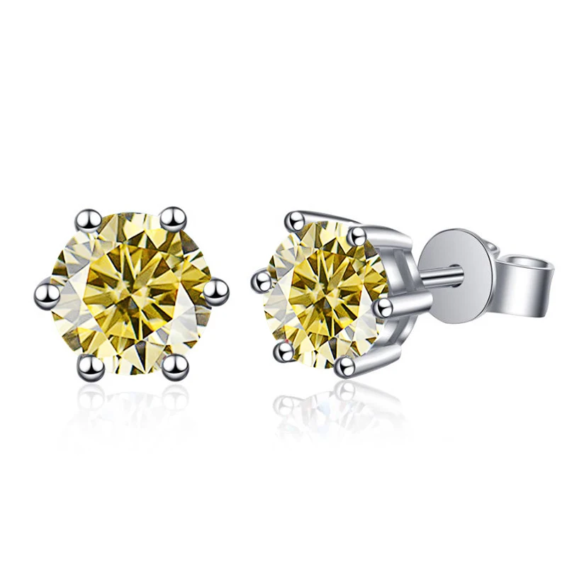 Gems Lady Silver 925 1CT D Color Moissanite Gem Pendant Earrings Women's Fashion Anniversary Birthday Valentine's Day Gift