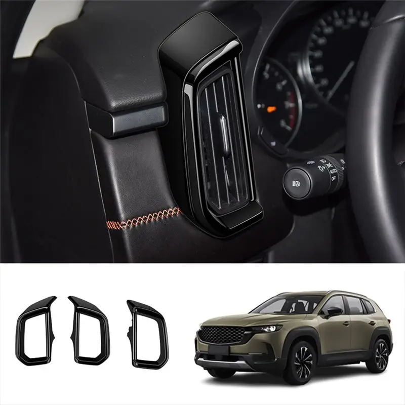 ABHX-Car Dashboard Air Outlet Frame Cover Air Conditioner Vent Grille Cover Trim For Mazda CX50 CX-50 2023 2024 LHD