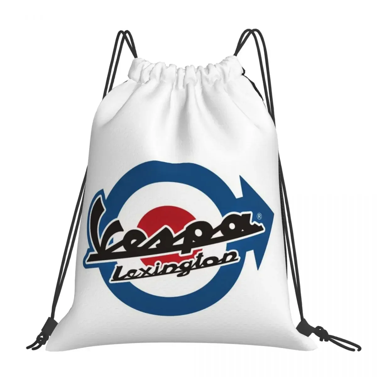 

Vespa Logo Backpacks Casual Portable Drawstring Bags Drawstring Bundle Pocket Shoes Bag Book Bags For Travel Students