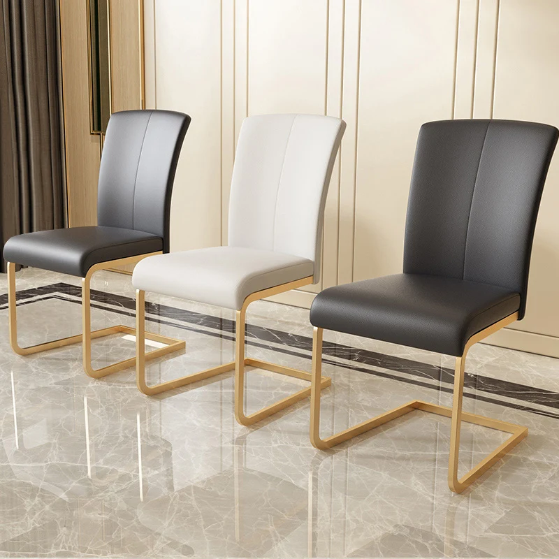 Postmodern Luxury Dining Chair, Simple Home Restaurant Fashion Backrest Creative Leather Chair image 4