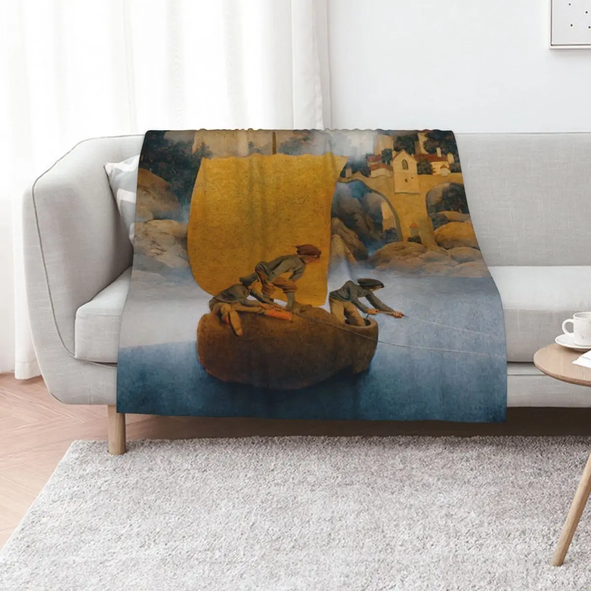 Wynken, Blynken, and Nod by Maxfield Parrish - Fairy tales Throw Blanket Decoratives Fashion Sofas Baby Bed Summer Blankets