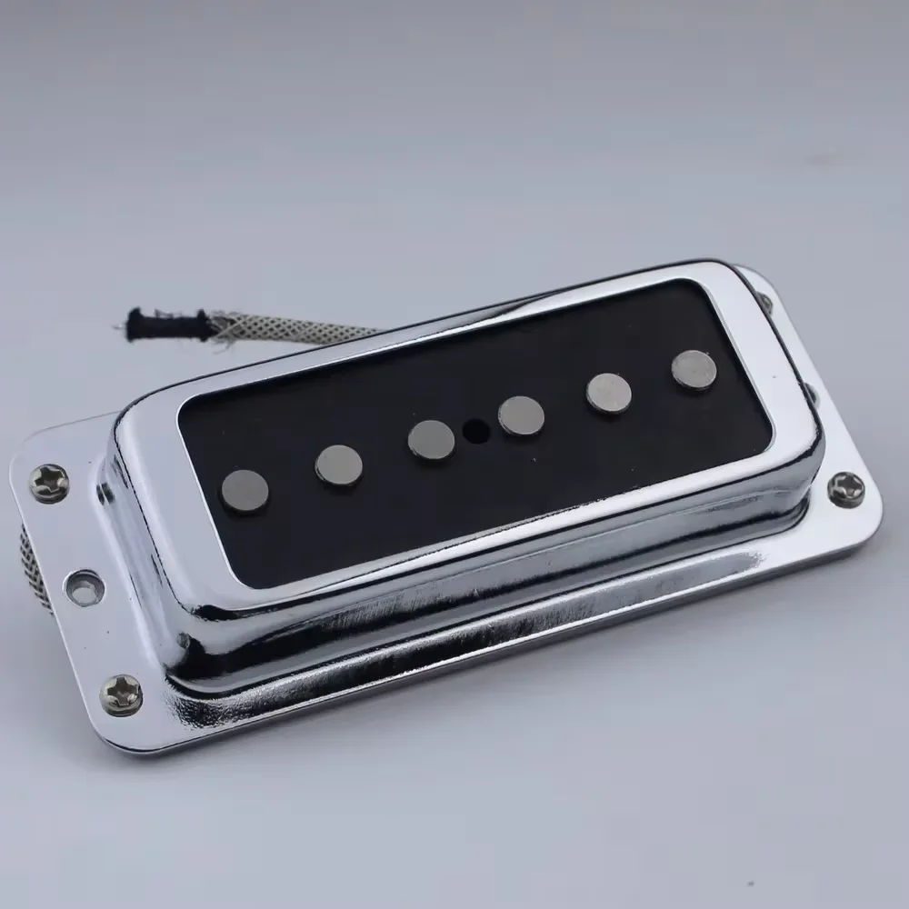 Alnico V Vintage Style Neck Pickup with Chrome Mounting Ring Assembly 6 String Electric Guitar Single Coil Pickup Retro Tone