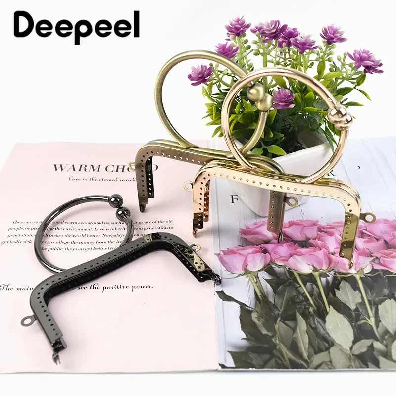 1/2/5 pçs deepeel 12.5cm saco de metal redondo alças quadro diy suportes de costura artesanal alça para fazer sacos acessórios