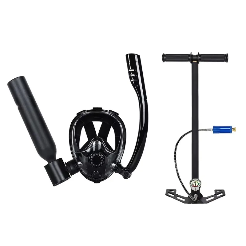 Aparato de respiración de alta presión, inflador de acero con máscara de buceo, snorkel para uso en oxígeno
