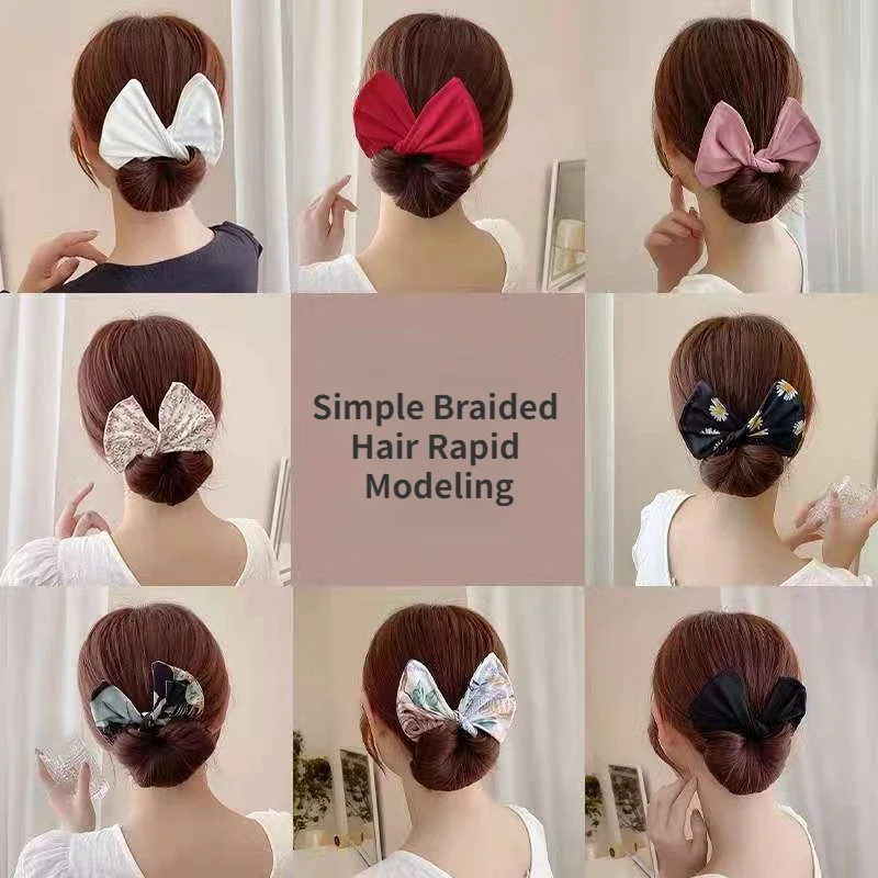 Women's Bow-shaped Hairpin Device Sweet and Lovely Hairpin Fast Hair Bun Hair Styling Tools Braid Hair Accessories