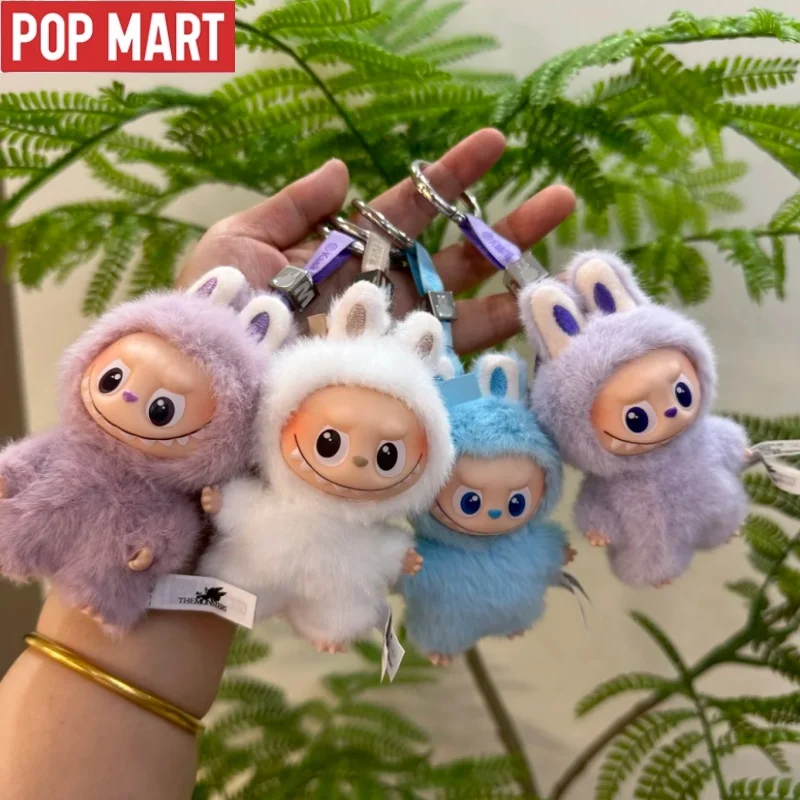 حقيقي POPMART Labubu الوحوش دبوس لسلسلة الحب صندوق أعمى V4 اللعب قلادة من الفينيل الديكور مفاجأة هدية صندوق غامض
