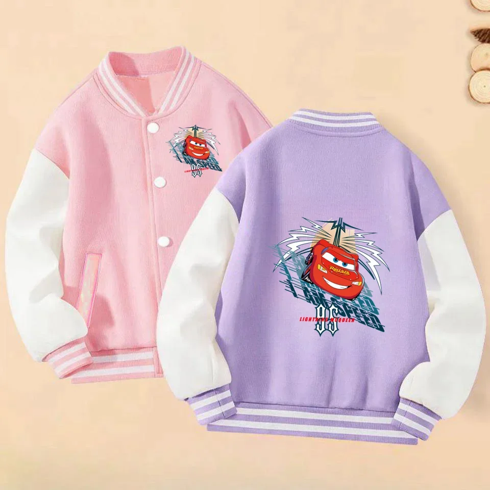 

Cars Mcqueen Baseball Uniform Autumn Kids Hoodies Long Sleeves Boys Sweater Girls Clothes