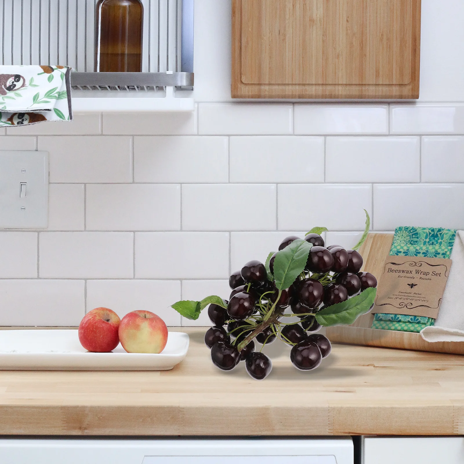 

Fake Fruit Simulation Cherries Premium Foam Sunproof Waterproof Natural Cherry Shape for Kitchen Garden Kindergarten Photography