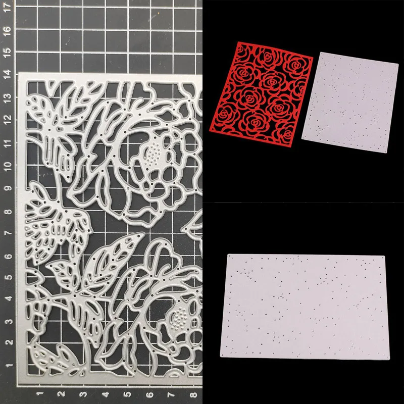 Rose frame Metal Cutting Dies Stencil Scrapbook Diy Album Stamp Paper Card Embossing Decor Craft Knife Mould