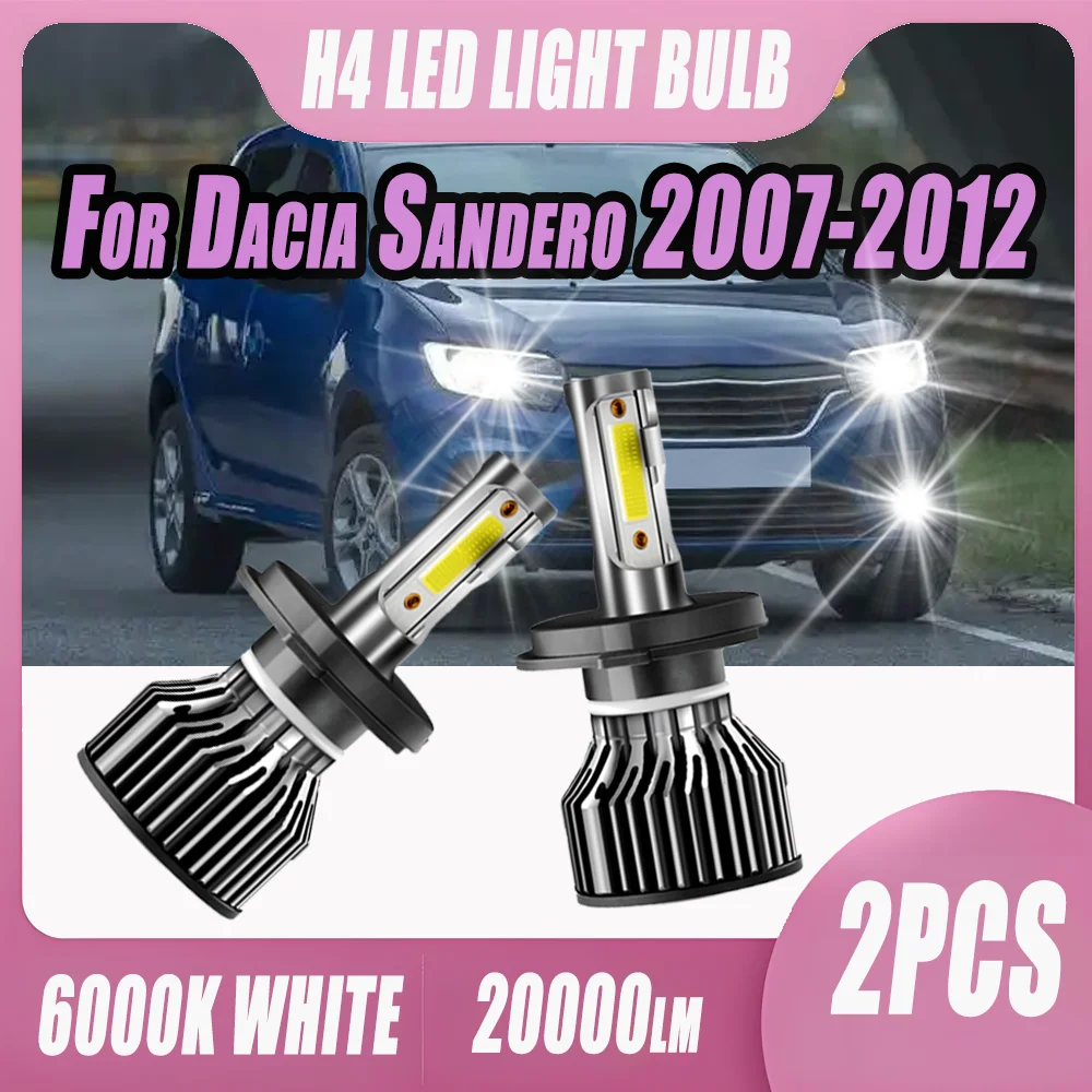 

2PCS 20000LM Turbo LED Headlight Bulbs H4 120W Plug And Play Car Headlamp 120W For Dacia Sandero 2007 2008 2009 2010 2011 2012