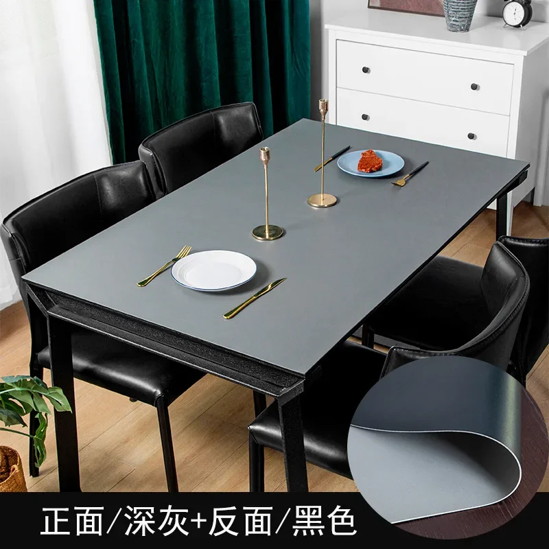 NEW Table Mat Tablecloth Heat-resistant Faux Leather Placemat Dual-side Use Waterproof Oil-proof Table Cushion Mat