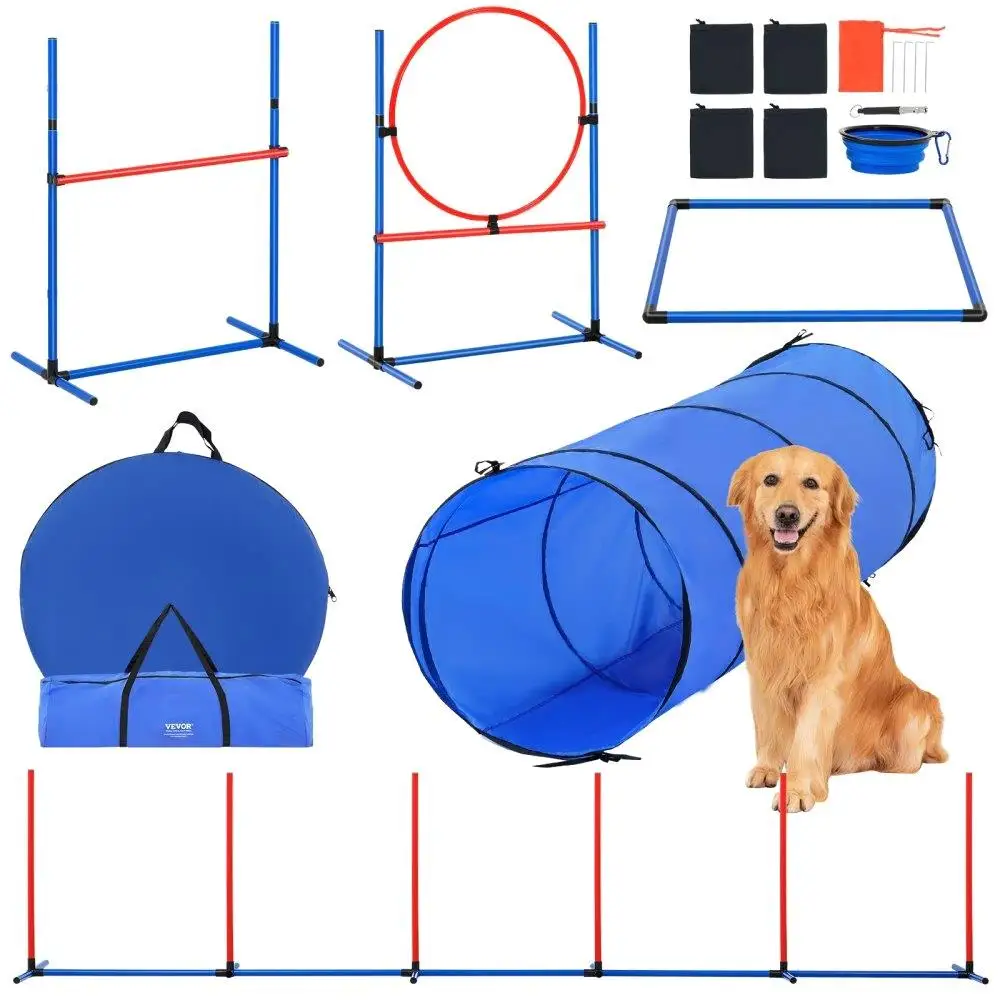 

Dog Training Equipment 5 PCS Set with Hurdles Tunnel Jump