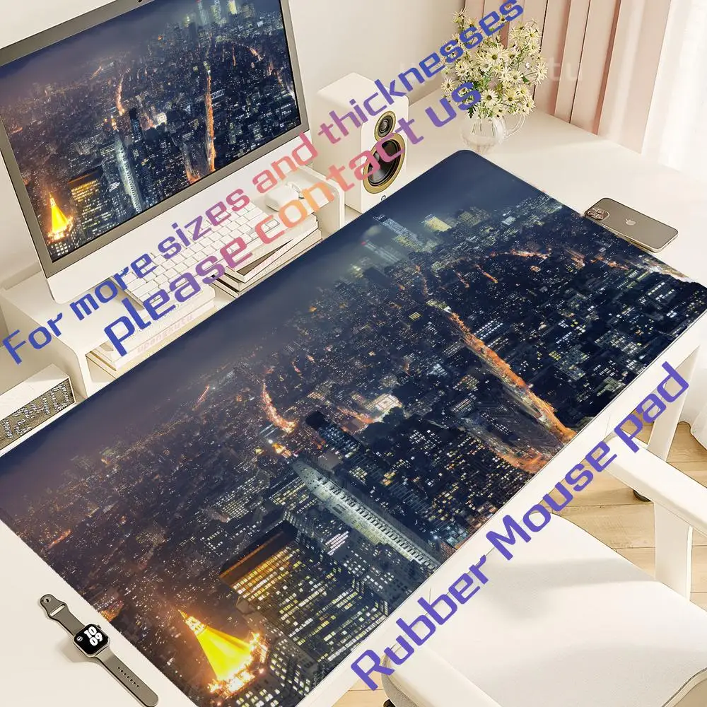 

New York City Large Gaming Mouse Pad Computer Mousepad Gamer Laptop Mouse Mat Office Mausepad XXL Carpet Keyboard Mat Desk Pad