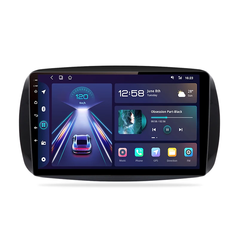 Junsun Draadloze CarPlay Android Auto Autoradio Voor Mercedes Benz Smart 453 Fortwo 2014-2020 Gps Multimedia 2 Din systemen Stereo - afbeelding 2
