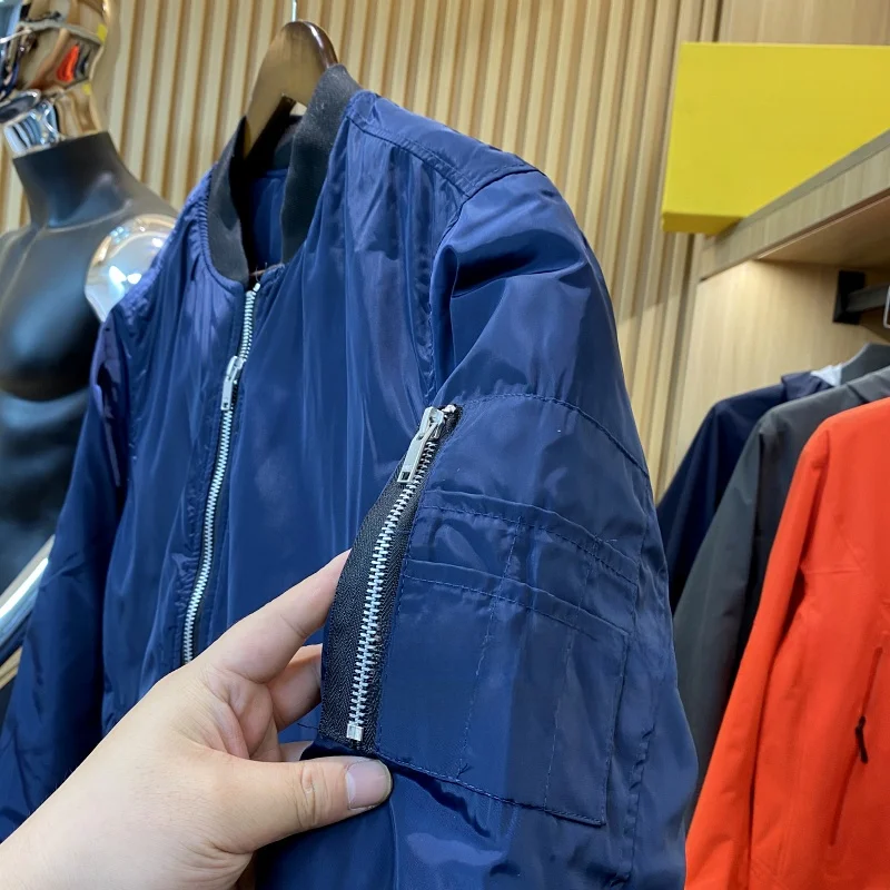 معطف كلاسيكي للزوجين من القطن Jaet بياقة بيسبول من MA American Sle، تصميم عتيق عالي الجودة