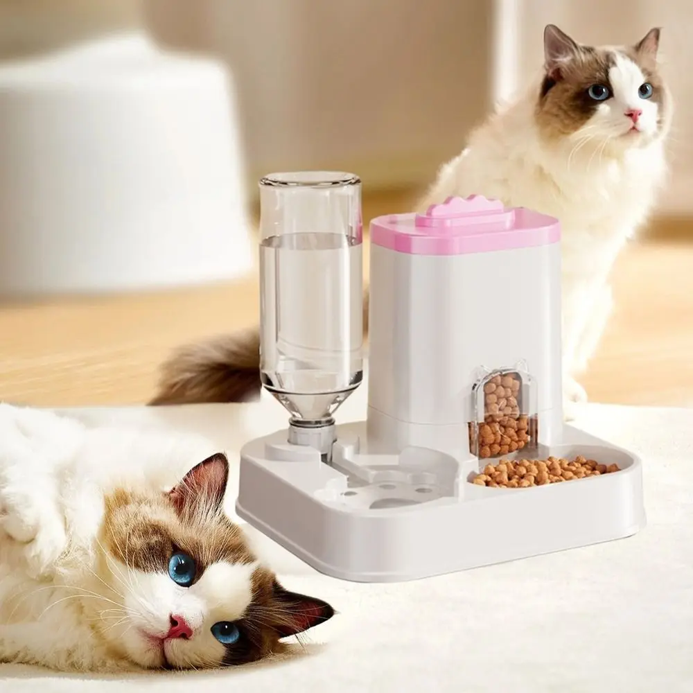 

Large Capacity 2 in 1 Cat Food Dispenser Dry Wet Separation with Water Fountain Automatic Cat Water Feeder Detachable