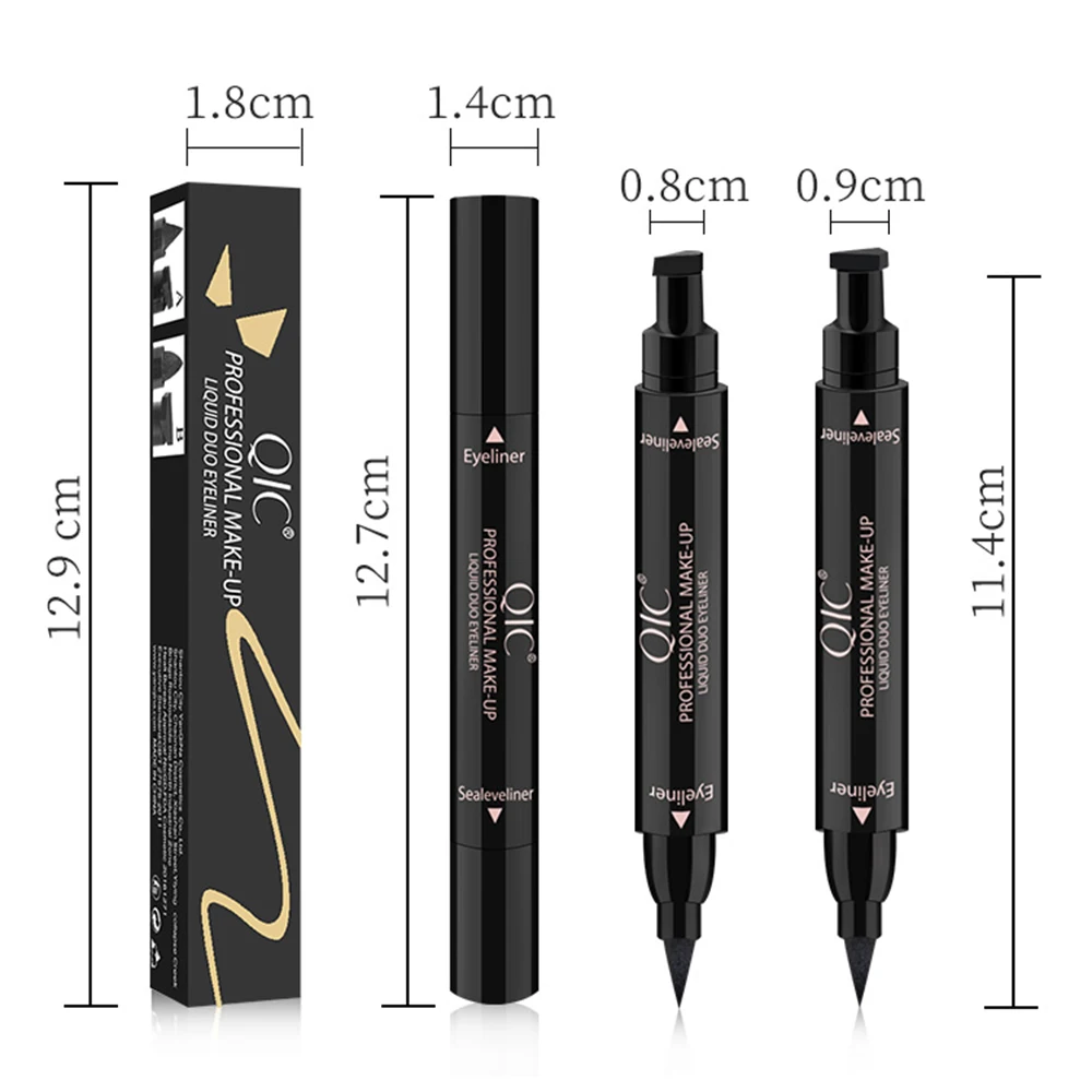 In1 alato timbro liquido Eyeliner matita occhi trucco cosmetici impermeabili a lunga durata timbri neri sigillo penna Eyeliner TSLM1