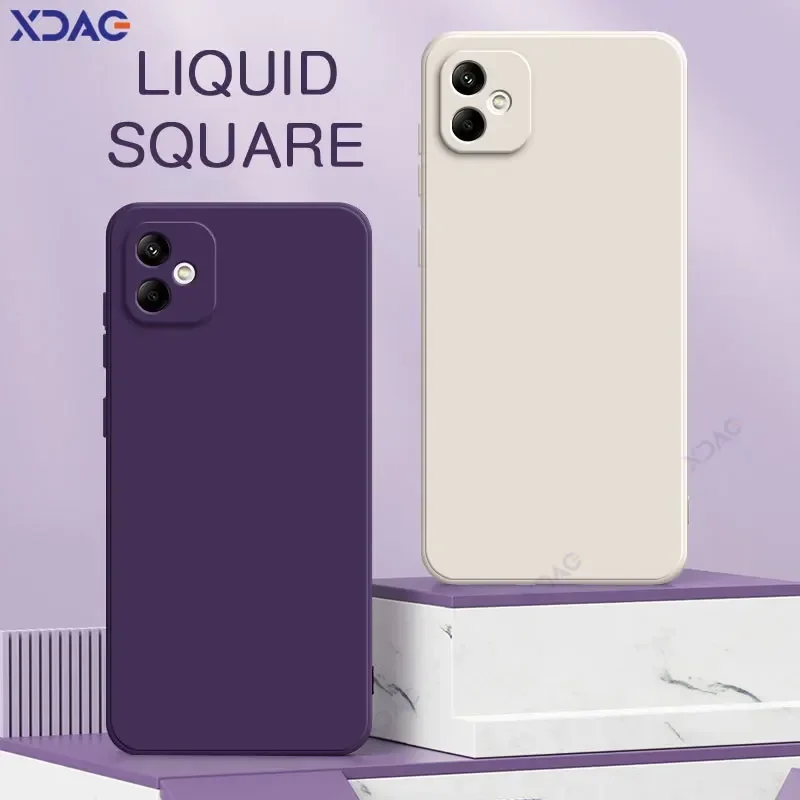 

Original Cellphones Cases for Samsung Galaxy F05 Luxury Square Liquid Silicone Back Cover SamsungF05 Double Liner Soft Coque Bag