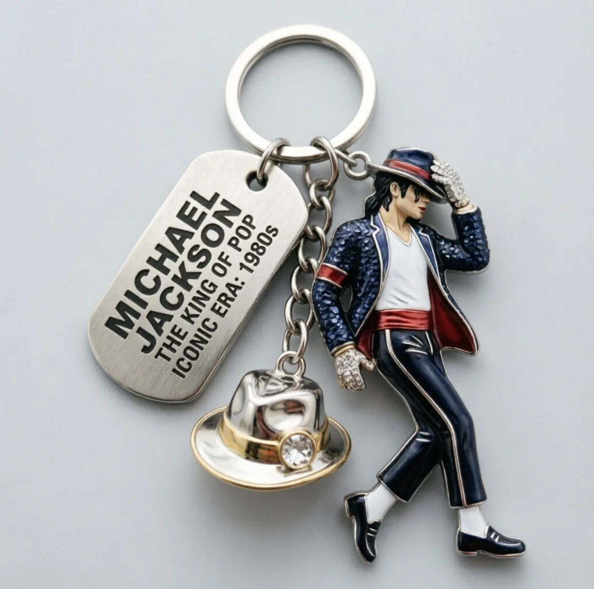 Michael Jackson Keychain Backpack Bags Pendant Decor Key Ring Fashion Singer Key Chain Decor Creative Birthday Party Gift