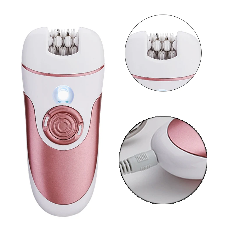 new Electric Epilator 3 in 1 Rechargeable Lady Depilador Callus Remover Hair Shaver Foot Care Tool Electric Hair Removal