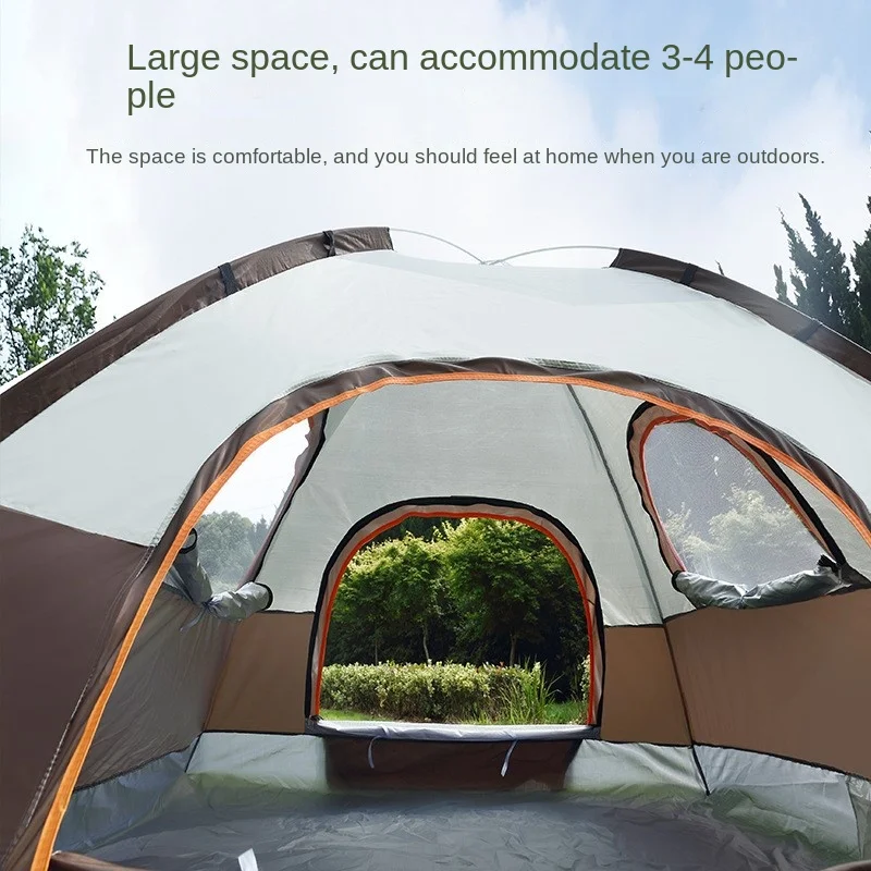 Outdoor Fully Automatic Quick Opening Thickened Outdoor Camping Tent Multi-person Travel Luxury Throw Tent Outdoor Anti-mosquito