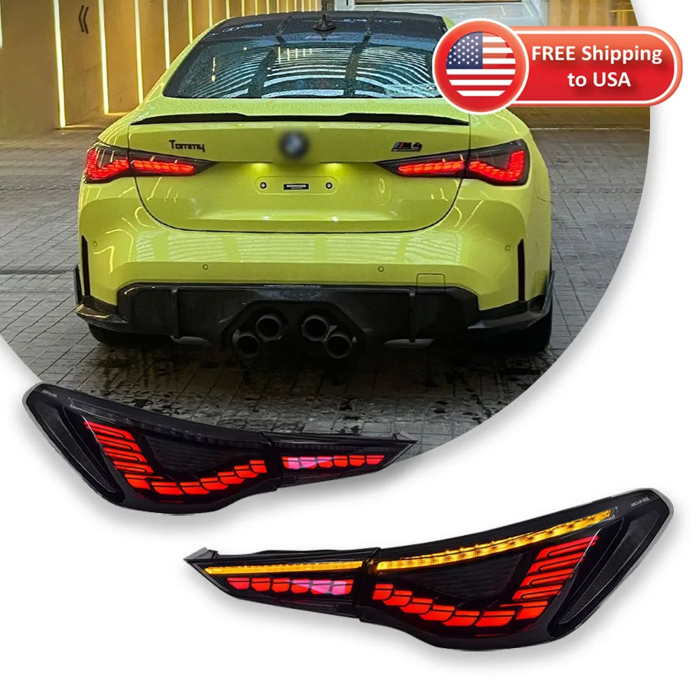 

Автомобильные задние фонари для BMW 4 серии M4 G22 2020-2023, светодиодные автомобильные задние фонари, дневные ходовые огни, динамические указатели поворота