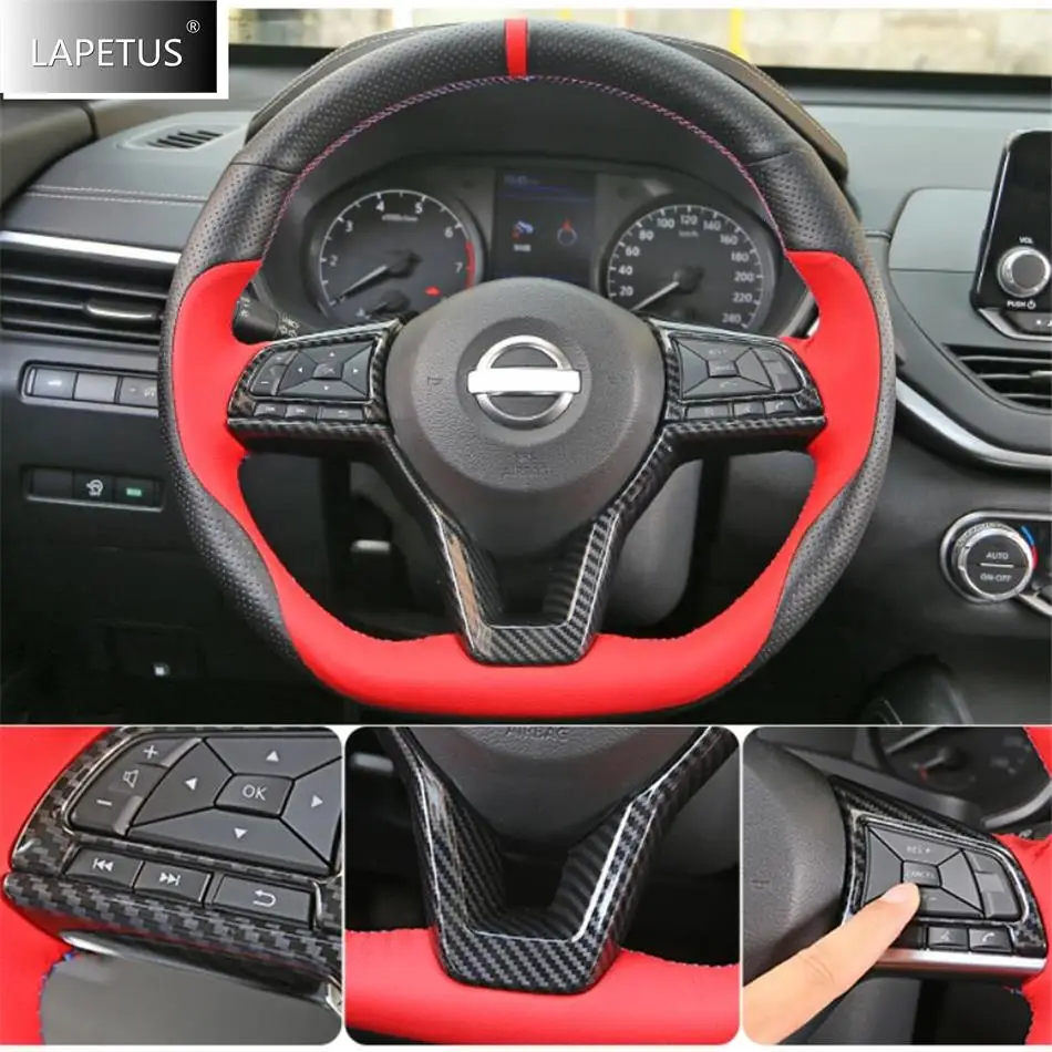 

Car Accessories Steering Wheel Button Decor Frame Cover Trim For Nissan Rogue T32 X-Trail X Trail 2017 - 2020 Carbon Fiber / Red