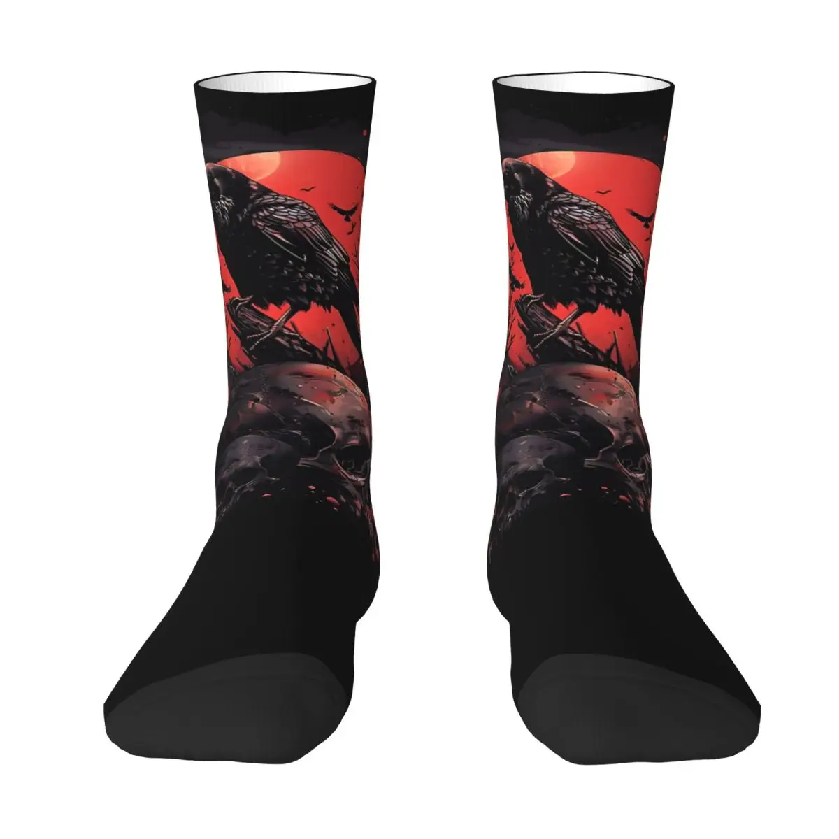 Black Crow Skulls Socks Hiking 3D Print Boy Mid-calf Sock