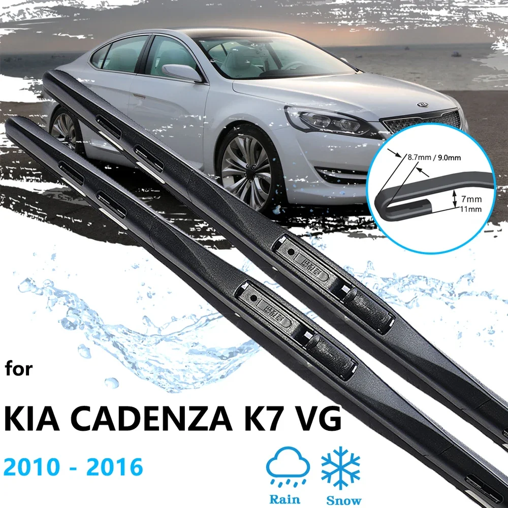 

2x For KIA Cadenza K7 VG MK1 2010~2016 Frameless Wiper Blades Cutter Rubber Window Windshield Windscreen Auto Cleaning U J Hook