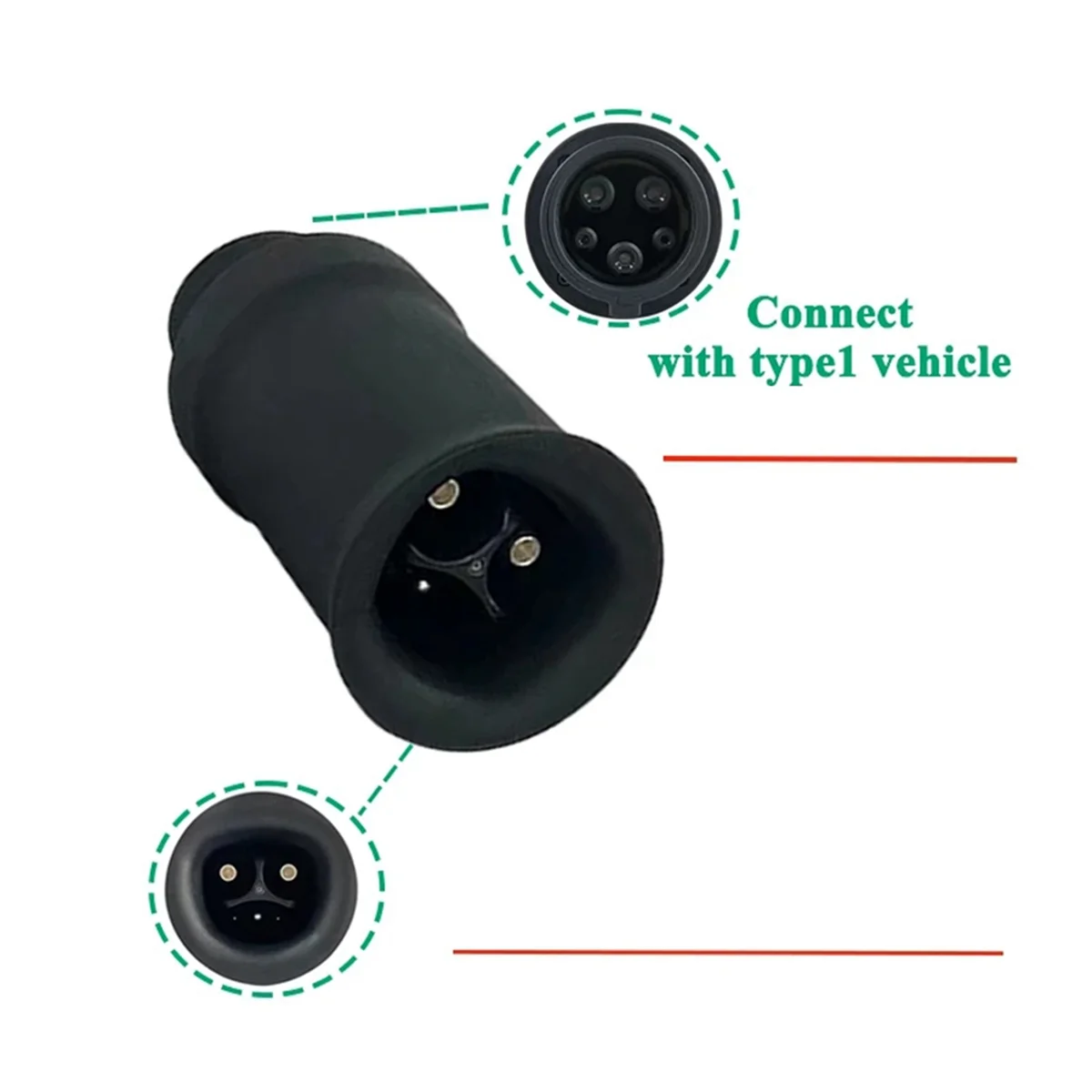 60A for Tesla to Type1 Adaptor for SAEJ1772 Type1 Vehicles Charging for Tesla to J1772 Electric Vehicle Charger Adapter