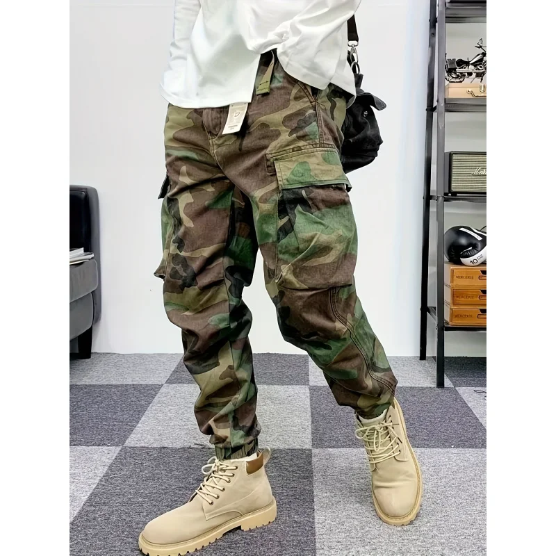 

Камуфляжные брюки, мужские повседневные американские красивые комбинезоны с несколькими карманами, мужские свободные модные брендовые леггинсы Harlan