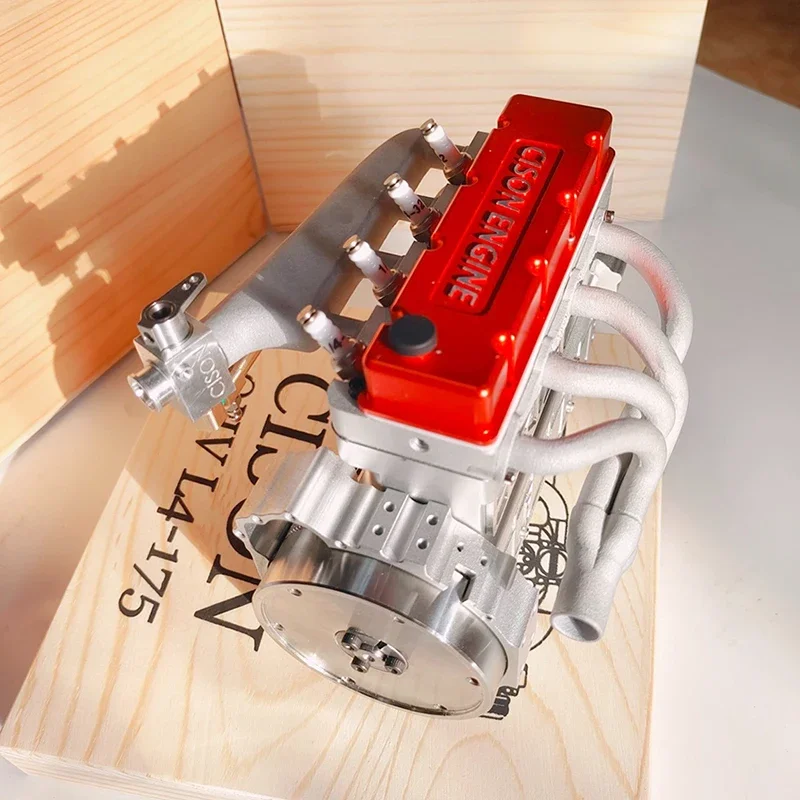 CISON Inline Viertakt Benzinemotor Model 17CC Metalen L4-175 V4 Motor Verbrandingsmotor voor RC Auto's Schepen speelgoed Gift